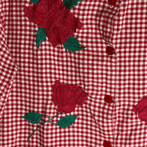 Vintage Bedford Fair Plaid Rose Dress Shirt - Picture 7 of 8